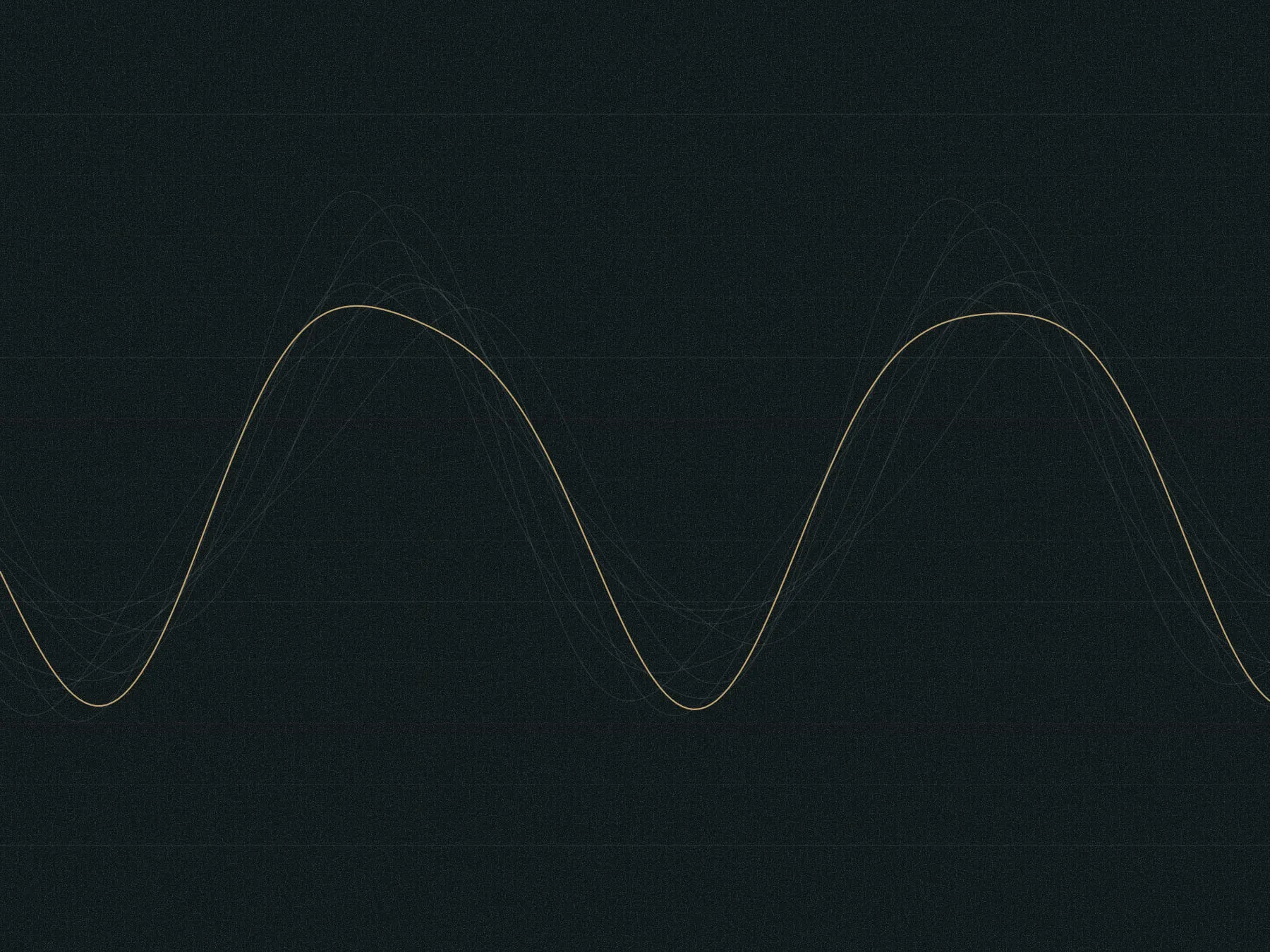 Layered sine curves of tidal height on a fine grid, one traced in gold.